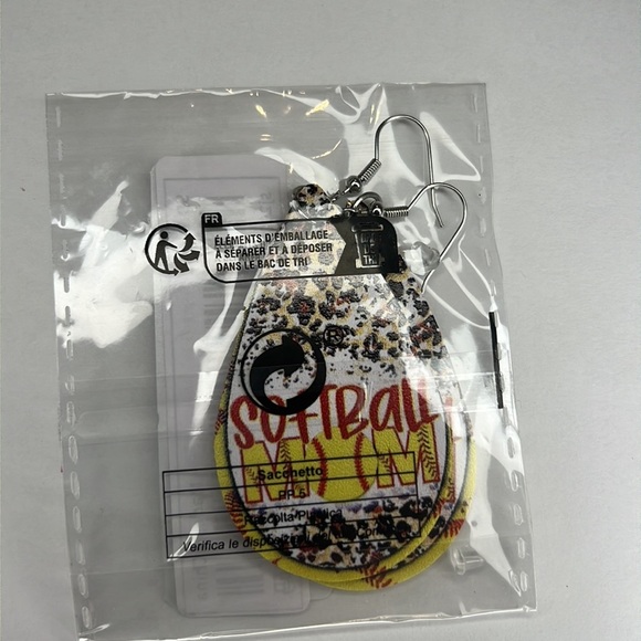 New Softball Mom Sport Water Drop Earrings - Picture 3 of 3